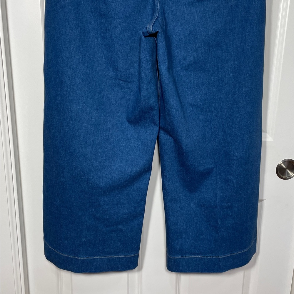 SPANX Shape Cropped Jeans Size XL Wide Leg Washed Blue Pull Up - Picture 9 of 15